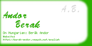 andor berak business card